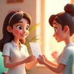 Aesthetician presenting a budget to a smiling client in a pastel beauty salon - EMDUE